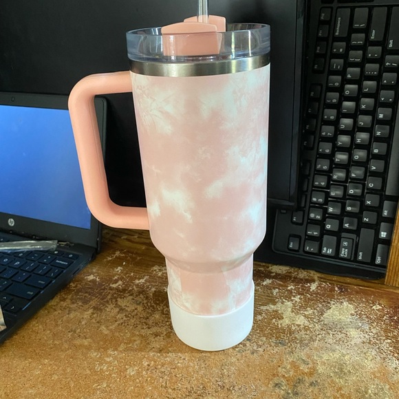 Peach tie dye Stanley with white boot. - Picture 2 of 2